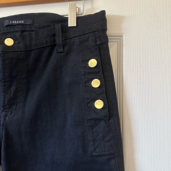 J brand vesper Zion denim jeans black gold buttons EuC 31 - Picture 6 of 10